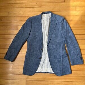Suitsupply Lazio Light Blue E. Thomas Wool Silk Linen Blazer Sport Coat 38L
